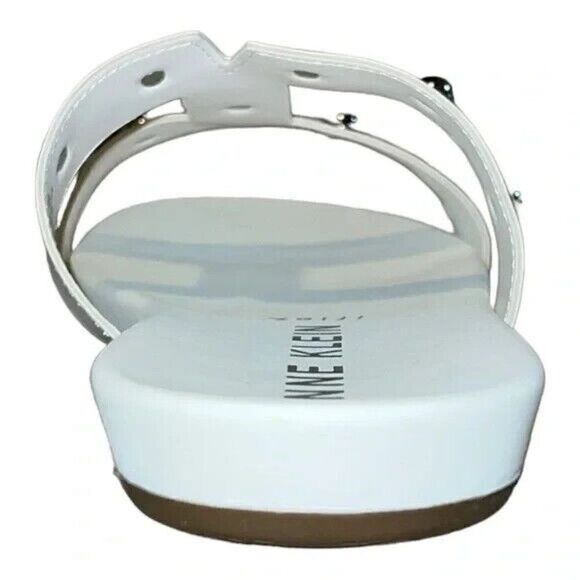 Anne Klein Womens Ely Sandals Iflex Faux Leather White Silver Studs 8.5M New - Picture 6 of 10